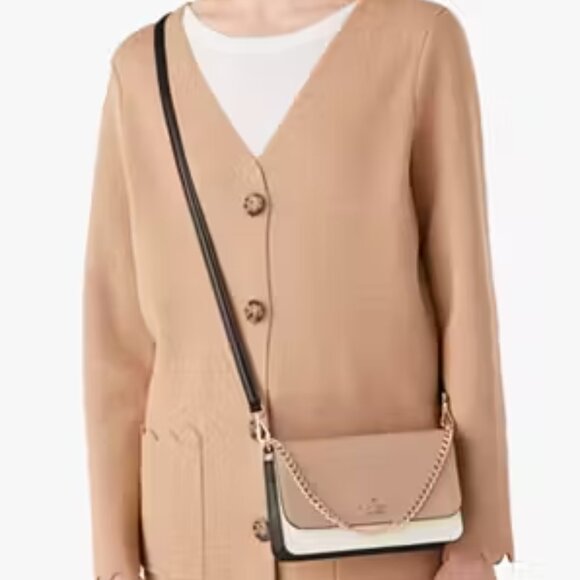 BNWT Kate Spade Madison Willow Mini Flap Crossbody purse, Toasted Hazelnut Multi - Picture 3 of 7